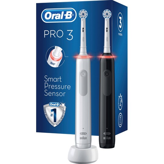 Oral-B Pro3 3900N sähköhammasharja tuplapakkaus 291503 (musta/valkoi.) -  Gigantti verkkokauppa