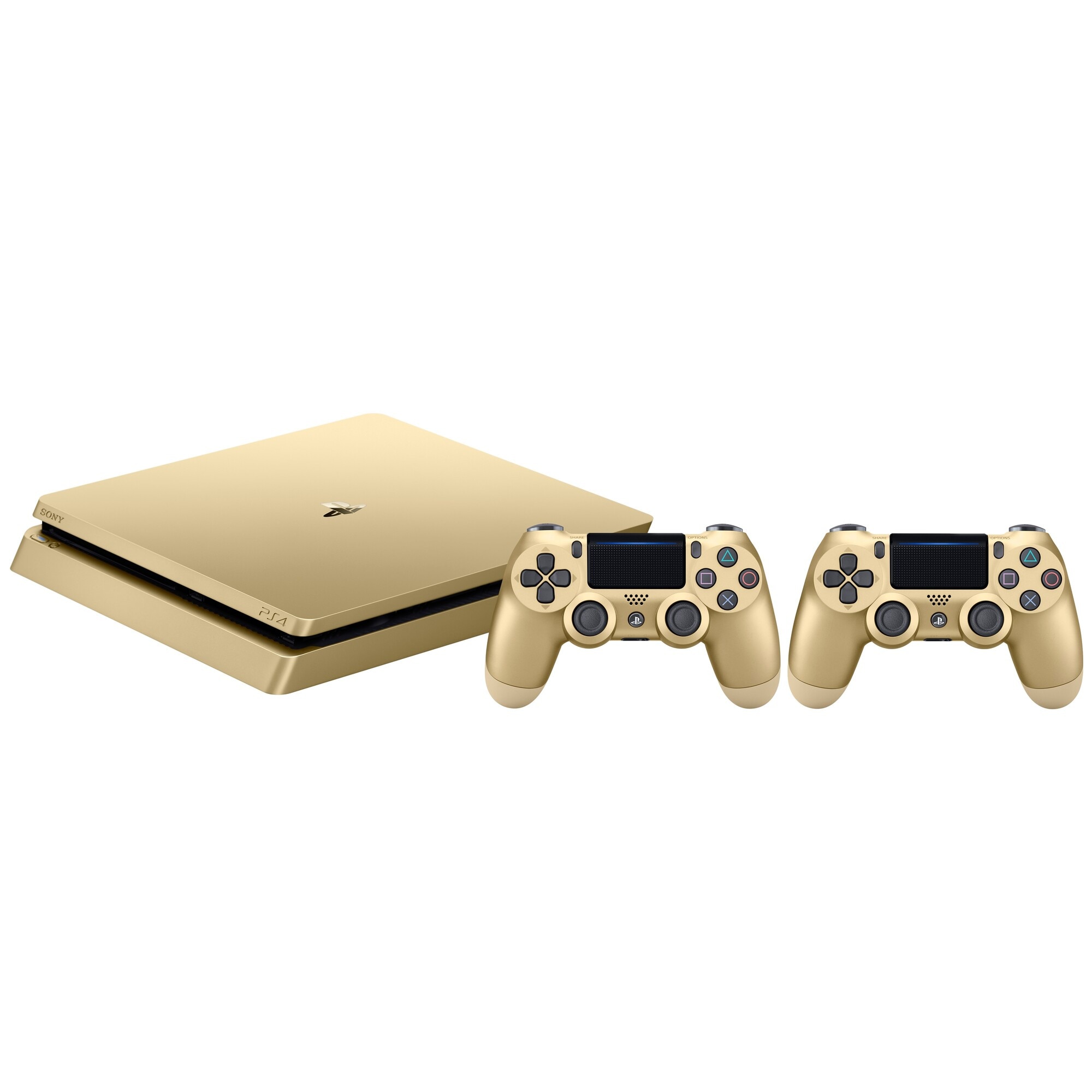 PlayStation 4 Slim 500 GB + 2x DualShock (kulta) - Gigantti verkkokauppa