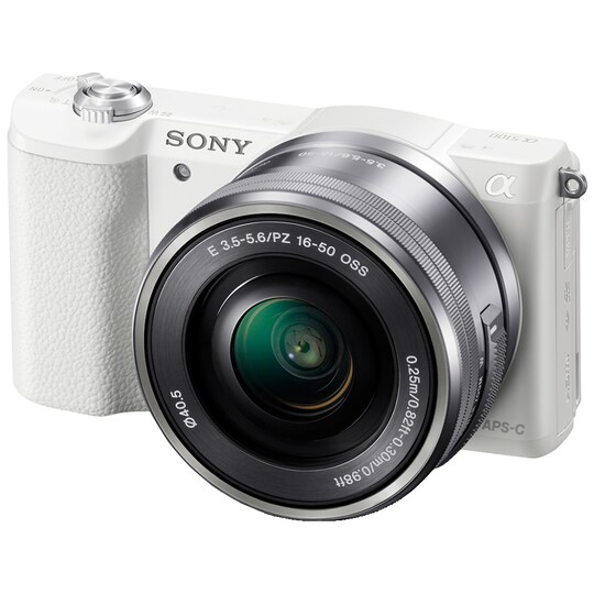 Sony Alpha A5100 järjestelmäkamera + 16-50 mm (valk) - Gigantti verkkokauppa