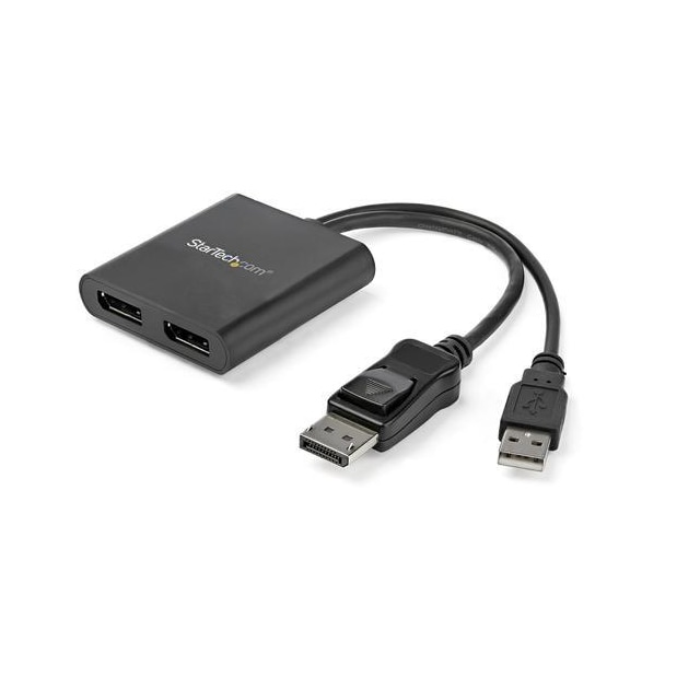 StarTech.com MSTDP122DP, DisplayPort, 2x DisplayPort, 3840 x 2160 pikseliä, Musta, Muovi, 4K Ultra HD