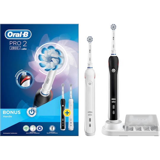 Oral-B Pro 2 sähköhammasharja tuplapakkaus PRO 2900 (musta/valkoinen) -  Gigantti verkkokauppa