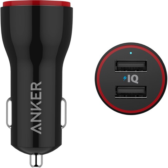 Anker PowerDrive 2 24W Dual USB autolaturi (musta) - Gigantti verkkokauppa