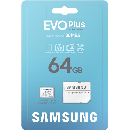 Samsung EVO Plus micro SD muistikortti (64 GB) - Gigantti verkkokauppa