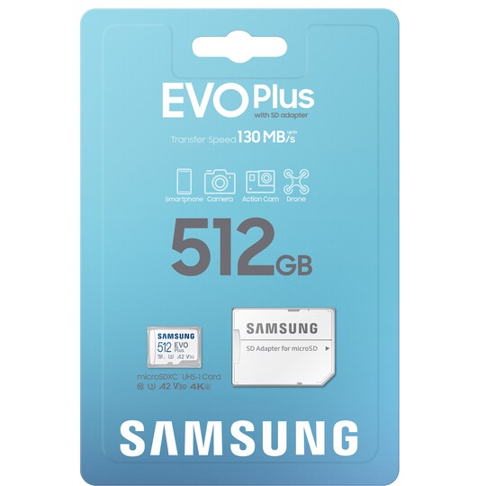 Samsung EVO Plus micro SD muistikortti (512 GB) - Gigantti verkkokauppa