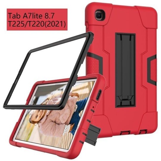 Shockproof Kotelo telineellä Samsung Galaxy Tab A7 10.4 (2020)  Punainen/Musta - Gigantti verkkokauppa