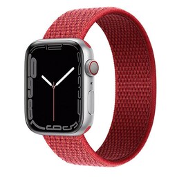 Nylonrannekoru Apple Watch 7 (45 mm) - Punainen
