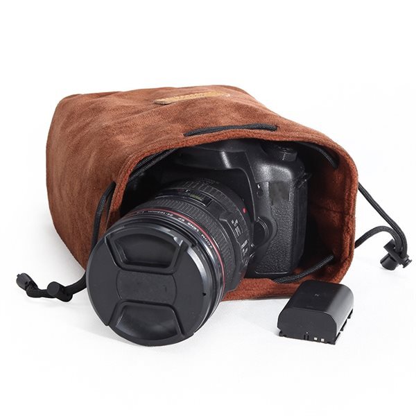 Pehmeä Fleece Kamerapussi M 16x10x20 - Musta - Gigantti verkkokauppa