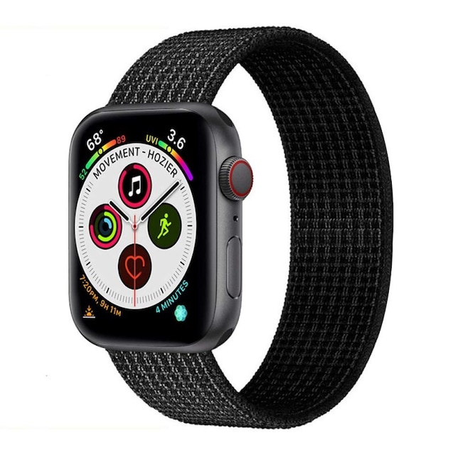 Nylonrannekoru Apple Watch 6 (40 mm) - musta / valkoinen