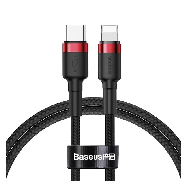 Baseus Cafule PD USB-C - Lightning 18W 1 m Punainen/Musta