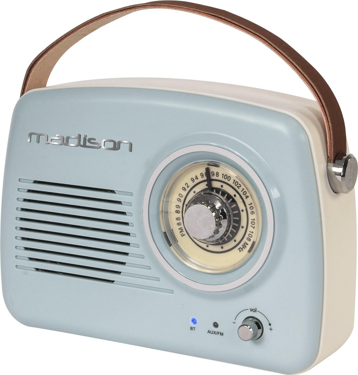Madison retro radio Bluetoothilla, vaaleansininen - Gigantti verkkokauppa