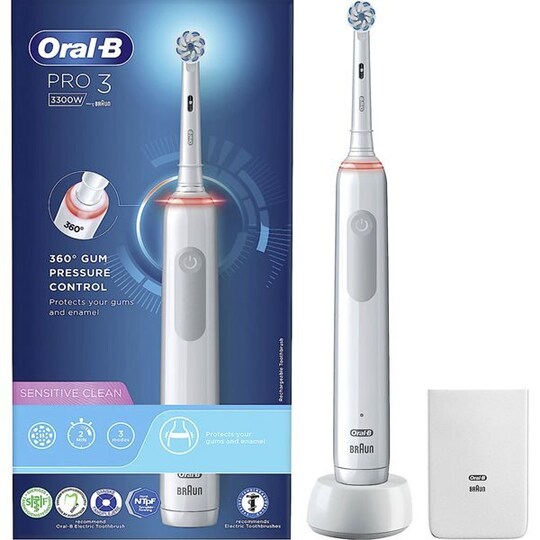 Oral-B Pro 3 3000 Sensitive Clean - Gigantti verkkokauppa