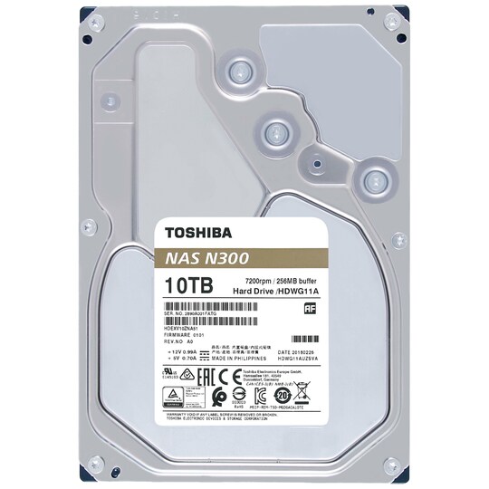Toshiba N300 3,5" sisäinen NAS-kovalevy (10 TB) - Gigantti verkkokauppa