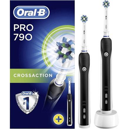 Oral-B hammasharja PRO 790 Cross Action aikuisille, ladattava, hampaiden  harjaustilat 1, mukana olevien harjaspäiden määrä 2, musta/valkoinen -  Gigantti verkkokauppa