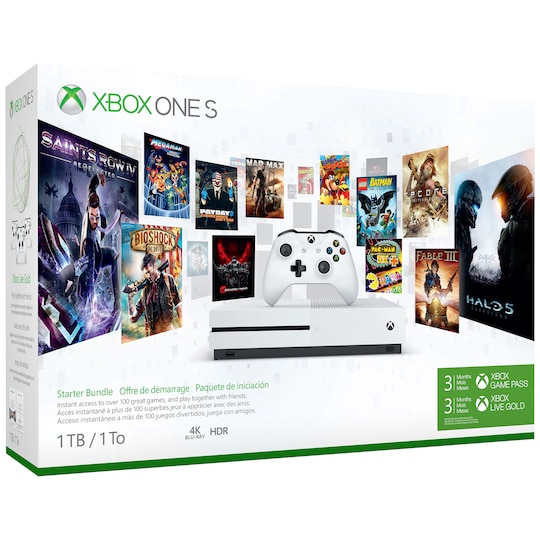 Xbox One S 1 TB aloituspakkaus (valkoinen) - Gigantti verkkokauppa