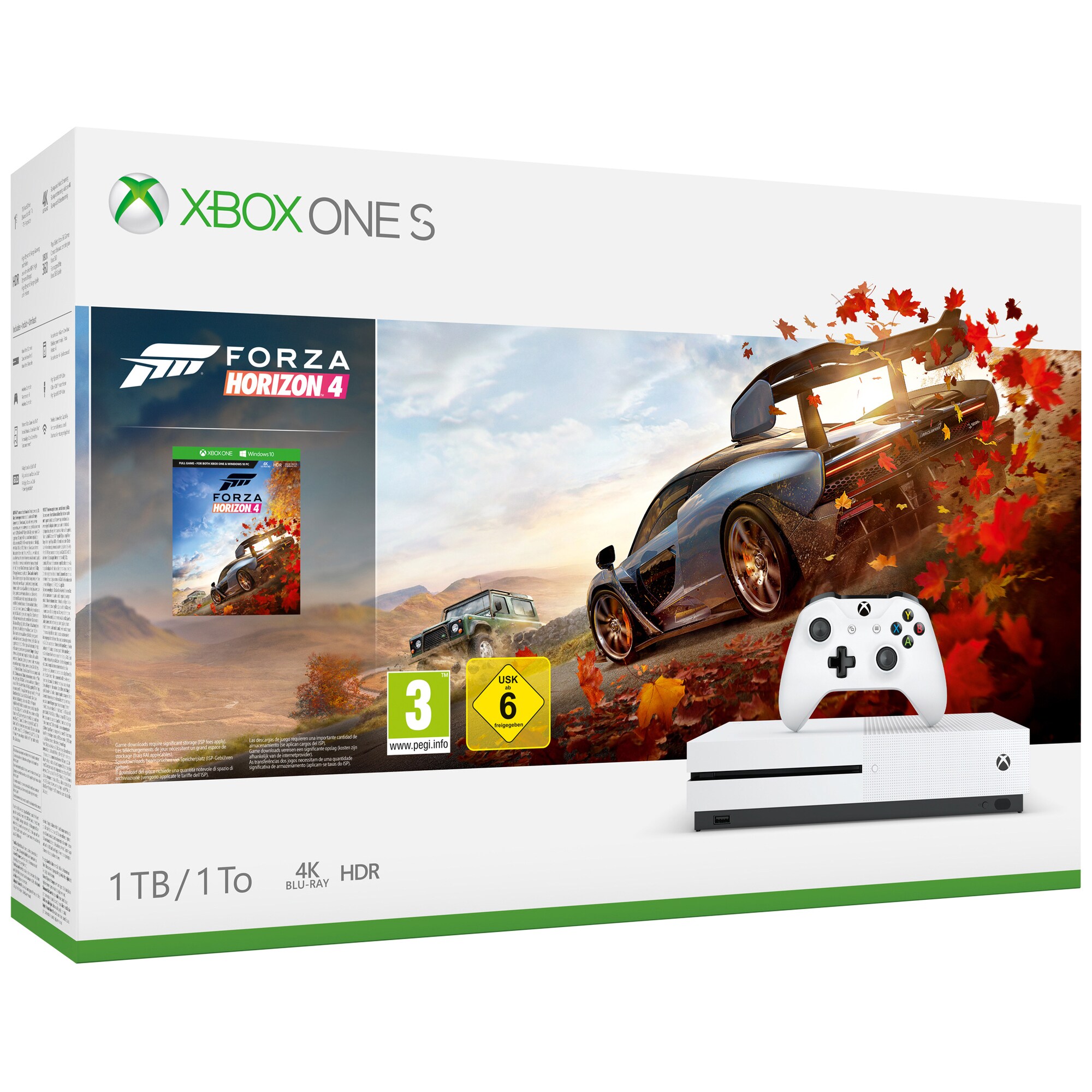 Xbox One S 1 TB +Forza Horizon 4 (valkoinen) - Gigantti verkkokauppa