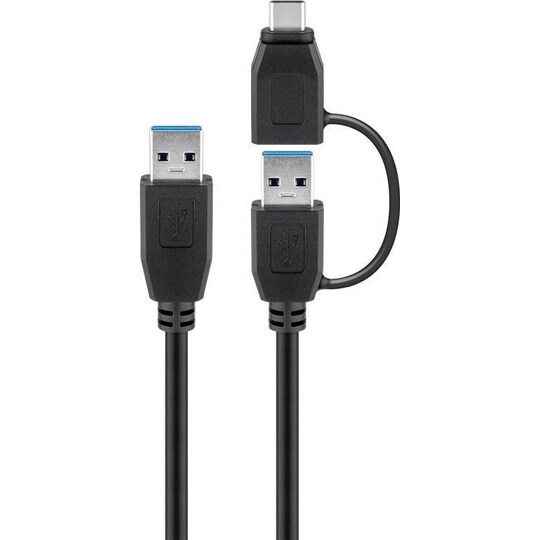 USB 3.0 -kaapeli yhdellä USB A-USB-Câ„¢ -sovittimella, musta - Gigantti  verkkokauppa