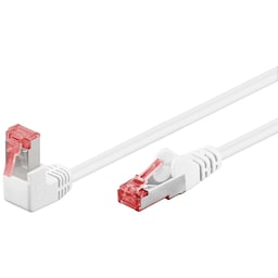 Goobay CAT 6 -kaapeli 1x 90 ° kulmassa, S/FTP (PiMF), valkoinen