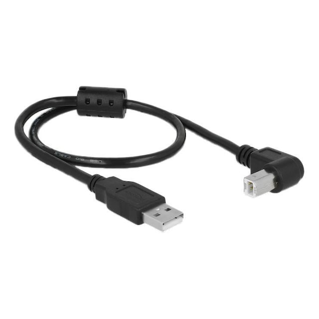 Delock Cable USB 2.0 Type-A male> USB 2.0 Type-B male angled 0.5 m bl