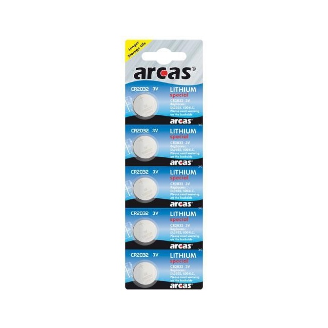 Arcas CR2032, litium, 5 kpl