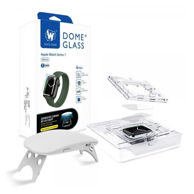 Whitestone Dome Apple Watch 45mm Näytönsuoja Dome Glass 2-pack
