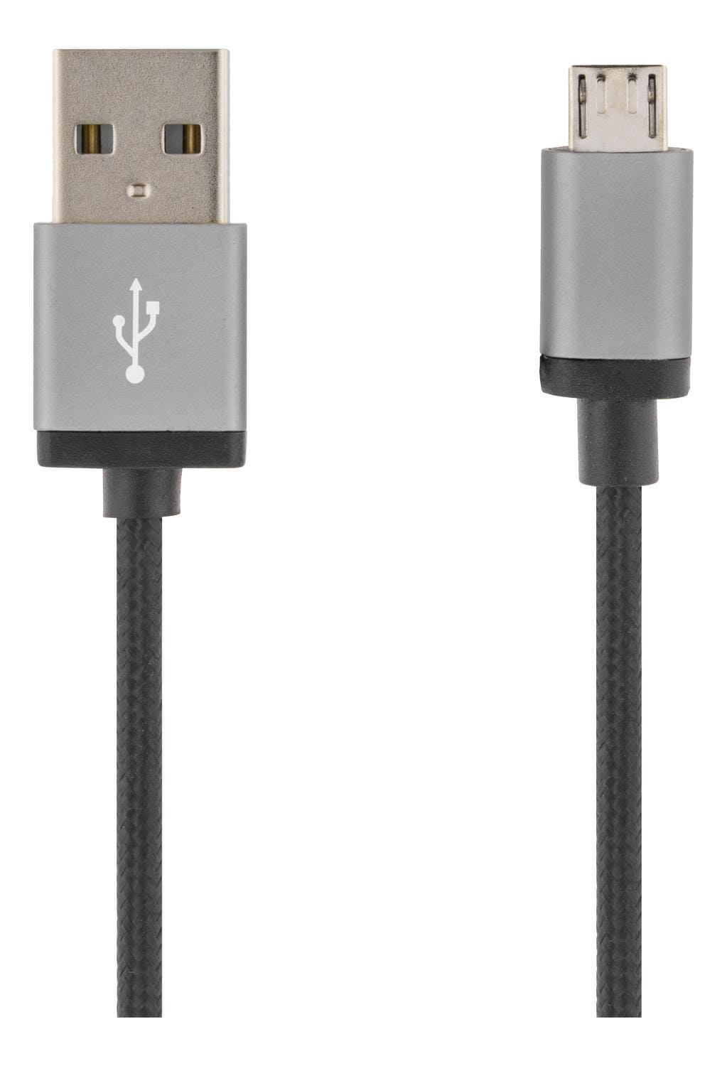 DELTACO USB-kaapeli, kangaspääll., Type A ur - Type Micro B, 2m, musta -  Gigantti verkkokauppa