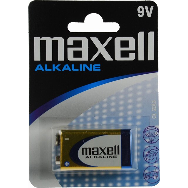 Maxell-akku, 9V / 6LR61, alkaliparisto, 1 kpl
