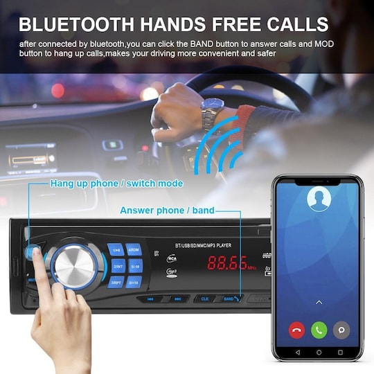 Bluetooth-stereo-autoääni FM-radio MP3-soittimen tuki TF USB AUX - Gigantti  verkkokauppa