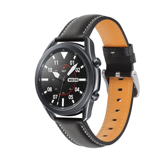 Musta Samsung Galaxy Watch 3 (45 mm) ranneke, aitoa nahkaa - Gigantti  verkkokauppa