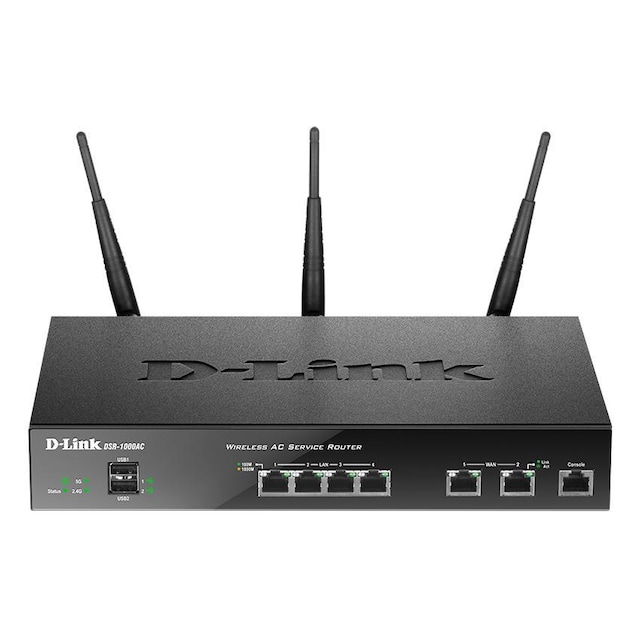 D-LINK DSR-1000AC, langaton reititin VPN: llä, 802.11ac, musta