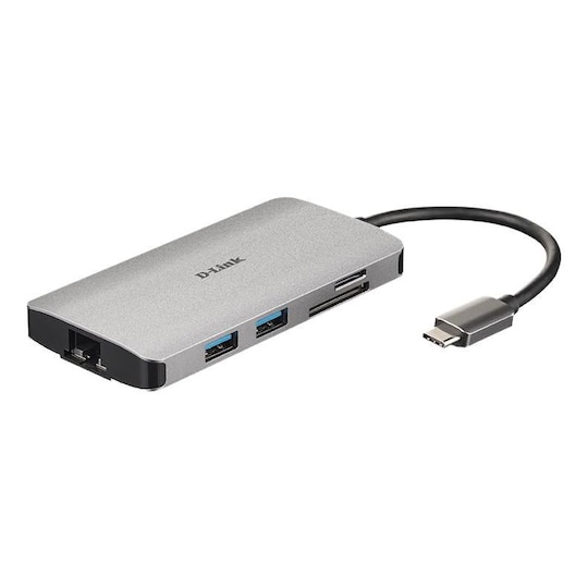 8-in-1 USB-C-keskitin, jossa HDMI / Ethernet / kortinlukija / virransyöttö  - Gigantti verkkokauppa