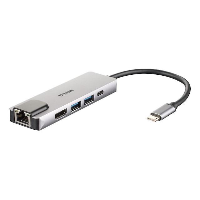 5-in-1 USB-C-keskitin, jossa HDMI / Ethernet ja virransyöttö
