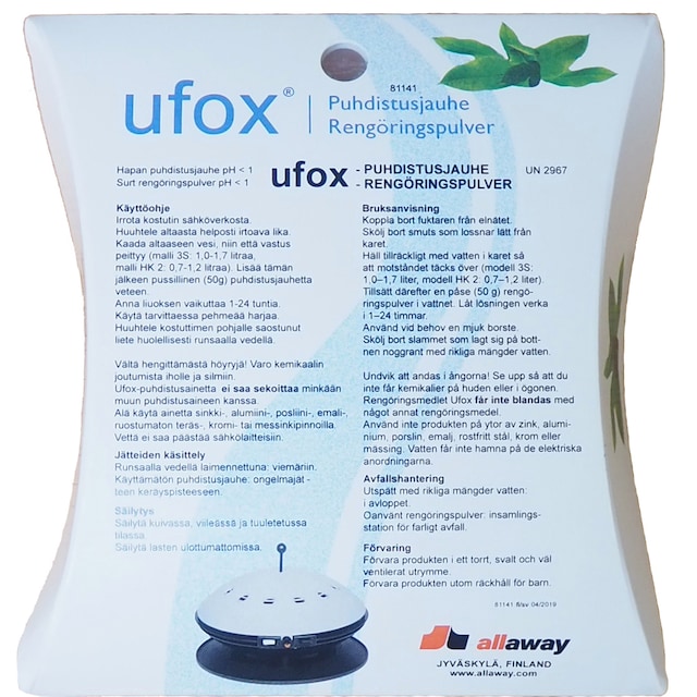 Ufox puhdistusjauhe 81141 (2 kpl 50 g pakkauksia)