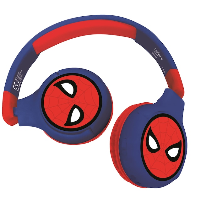 2 in 1 Bluetooth ja langalliset mukavasti kokoontaitettavat kuulokkeet lasten turvallisella äänenvoimakkuudella - Hämähäkkimies