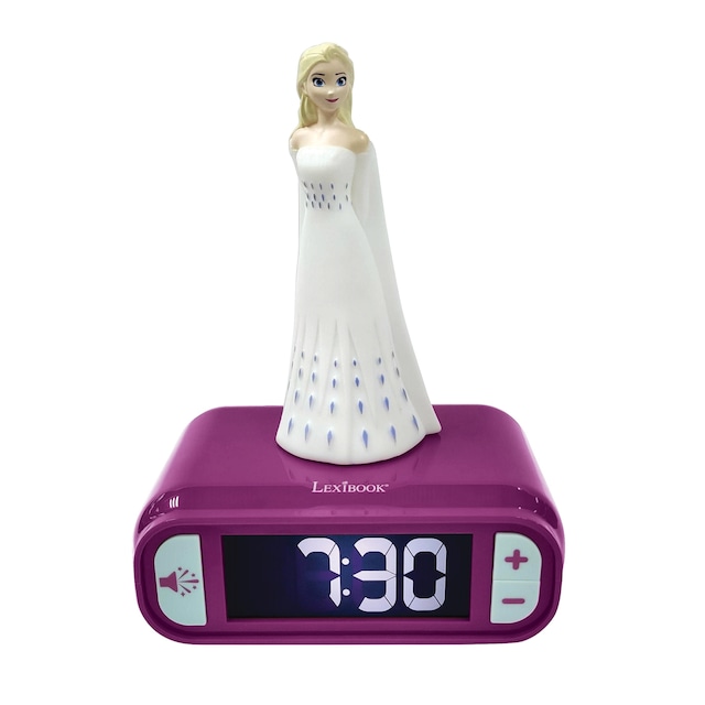 Herätyskello, jossa on yövalo 3D-muotoilu Frozen Elsa ja äänitehosteet