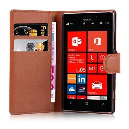 Nokia Lumia 925 Suojakuori Lompakkokotelo (Ruskea) - Gigantti verkkokauppa