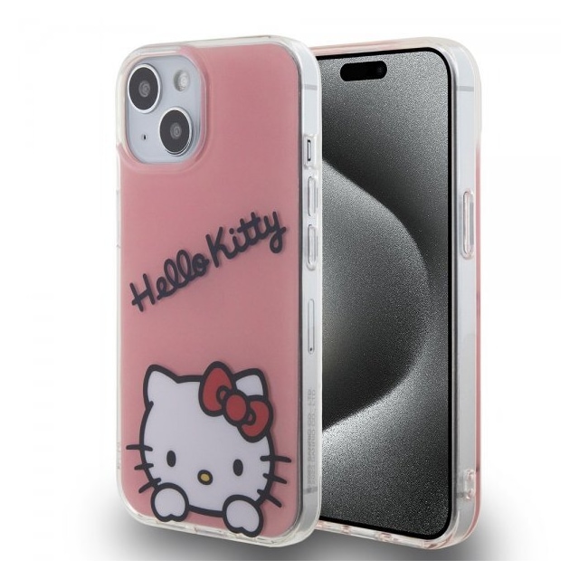 Hello Kitty iPhone 15 Kuori Daydreaming Crossbody Vaaleanpunainen