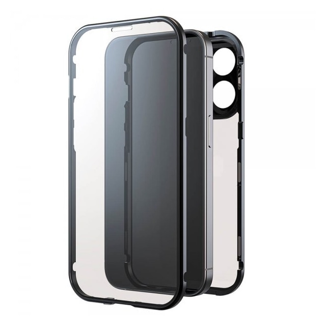 Black Rock iPhone 15 Pro Kuori 360 Glass Läpinäkyvä Musta