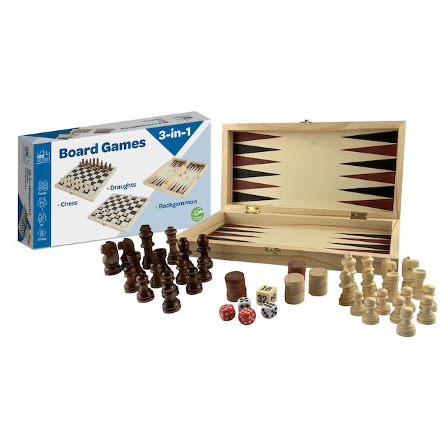 The Game Factory Wooden 3-in-1 Game