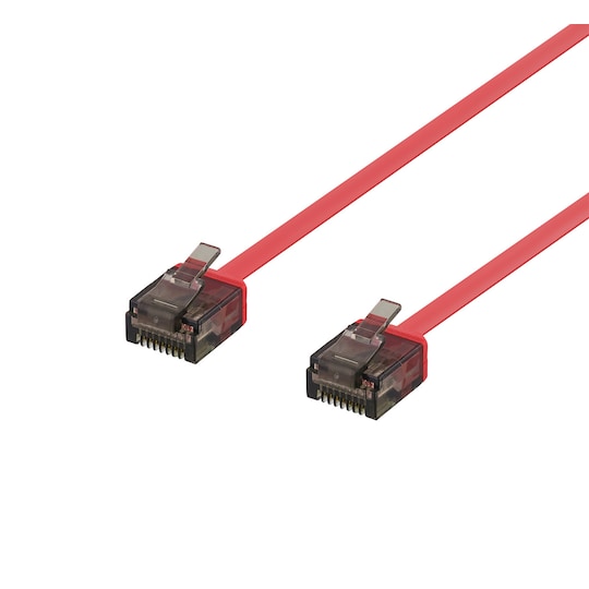 deltaco U/UTP Cat6a patch cable, flat, 2m, 1mm thick, red - Gigantti  verkkokauppa