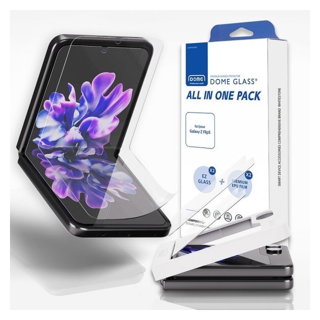 Whitestone Dome Samsung Galaxy Z Flip 5 Näytönsuoja All in One Pack 2-pakkaus