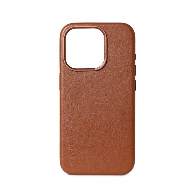 Decoded iPhone 15 Plus Kuori Leather Backcover Tan