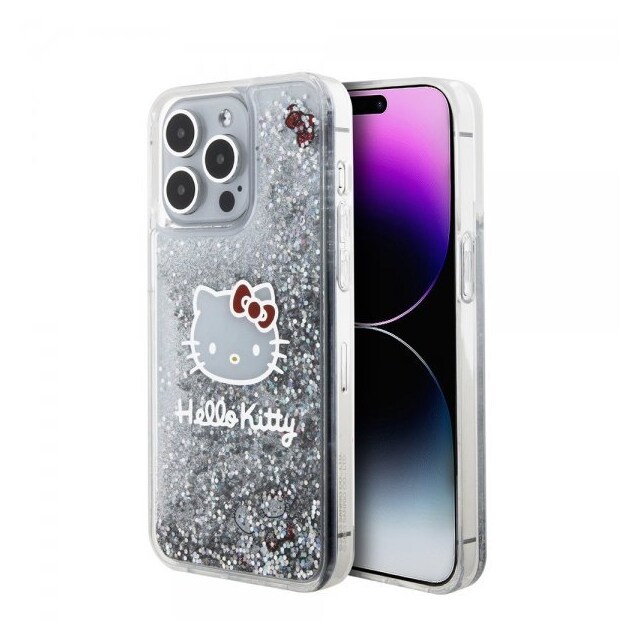 Hello Kitty iPhone 15 Pro Max Kuori Liquid Glitter Translucent
