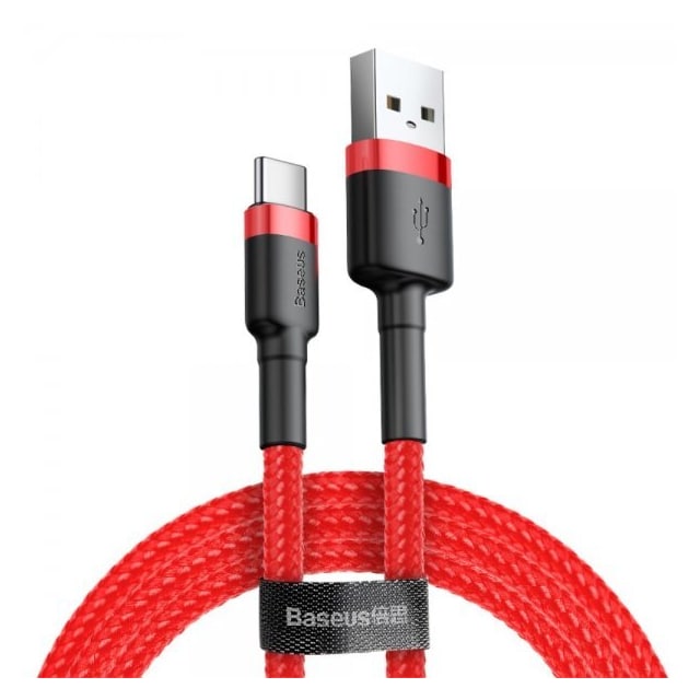 Baseus Kaapeli Cafule Cable USB-A/USB-C 3m Punainen