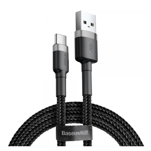 Baseus Kaapeli Cafule Cable USB-A/USB-C 3m Harmaa Musta