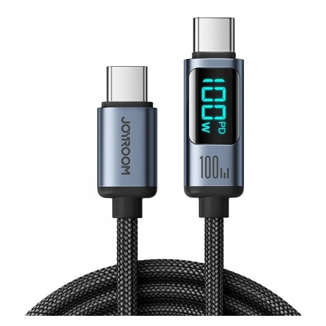 Joyroom Kaapeli Digital Display Fast Charging Cable USB-C till USB-C 1.2m