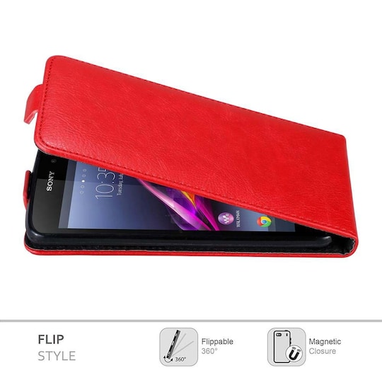 Sony Xperia Z1 Suojakuori Lompakkokotelo (Punainen) - Gigantti verkkokauppa