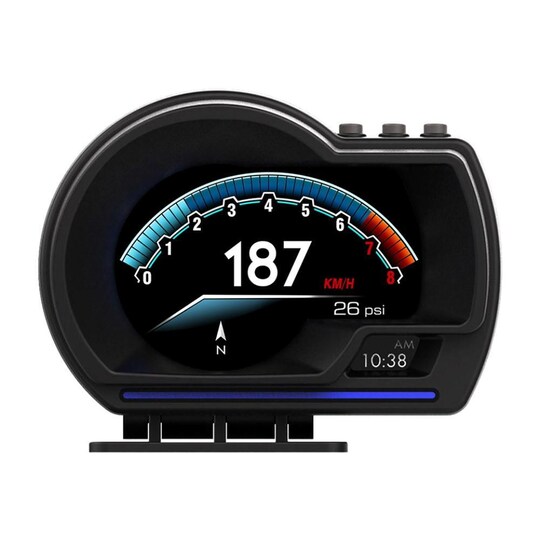 Auton HUD-nopeusmittari OBD2+GPS-mittari ylinopeudella, RPM-hälytys -  Gigantti verkkokauppa