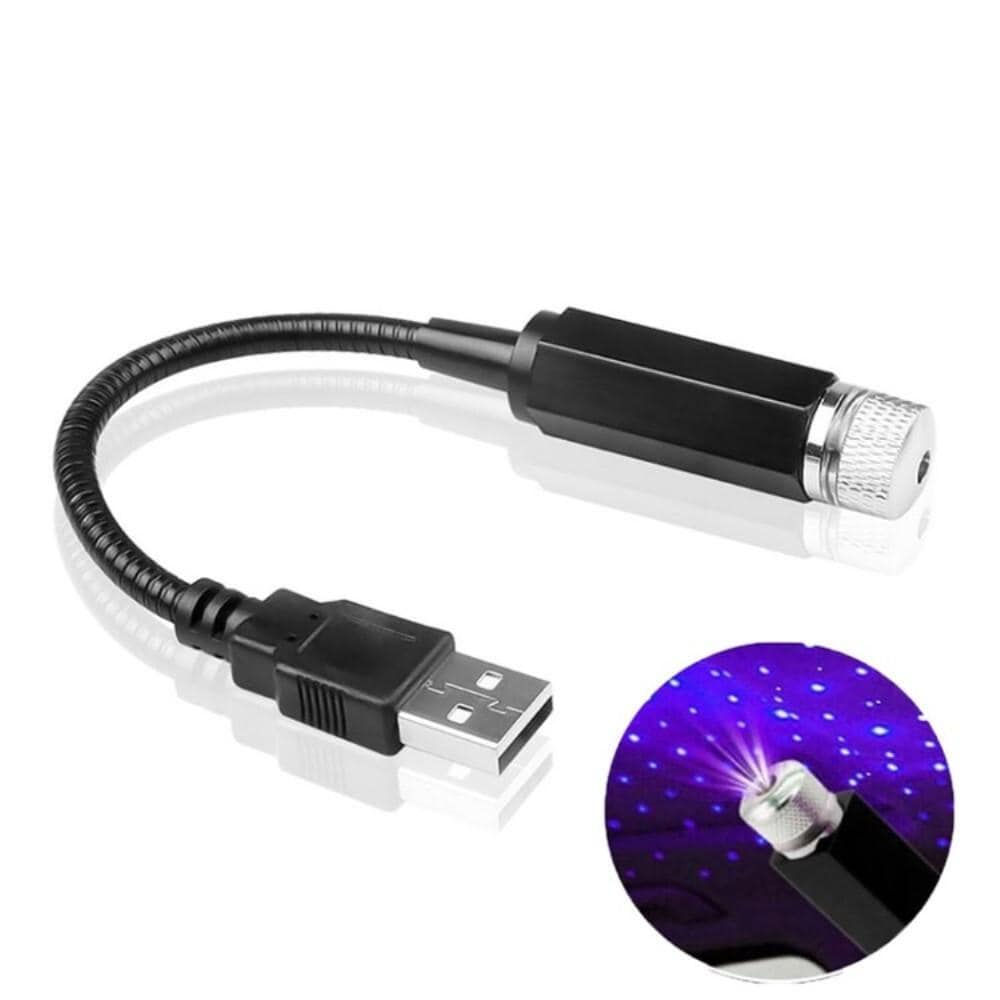 USB-kattoikkunaprojektorin valo auton makuuhuoneen kattotähtiprojektori -  sininen/violetti valo - Gigantti verkkokauppa