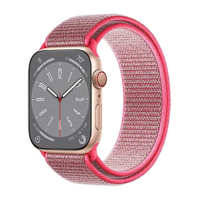 Nailon kellon renneke Apple Watch 9 (45mm) - Hot pink