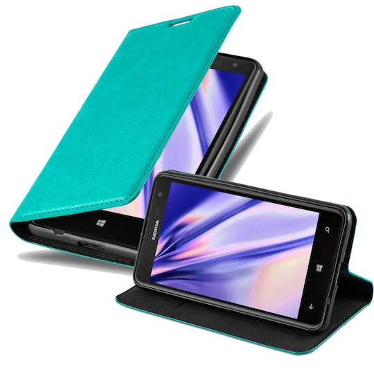 Nokia Lumia 625 Suojakuori Lompakkokotelo (Turkoosi) - Gigantti verkkokauppa